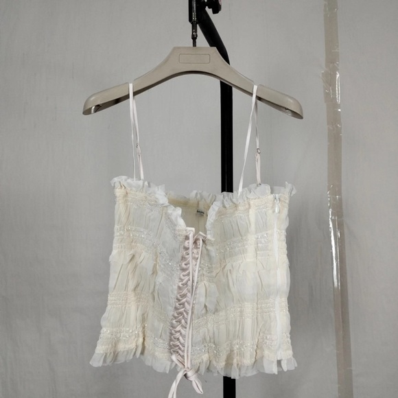 HOUSE OF CB 'Lula' Ivory Sequin Pleat Corset/Size M-US 6-8/CA2851 - Picture 3 of 5